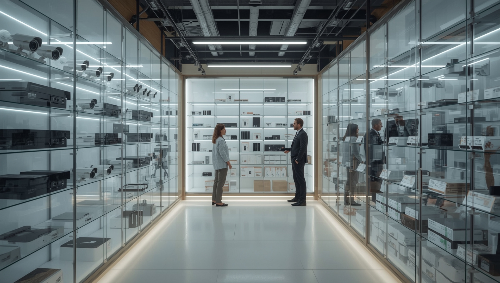 Lucid_Realism_A_bright_modern_technology_showroom_inspired_by__0